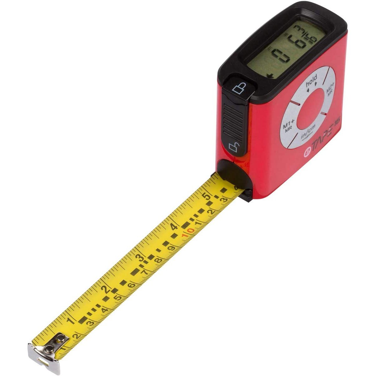 eTape16 ET16.75-db-RP Digital Tape Measure, 16 Feet, Red