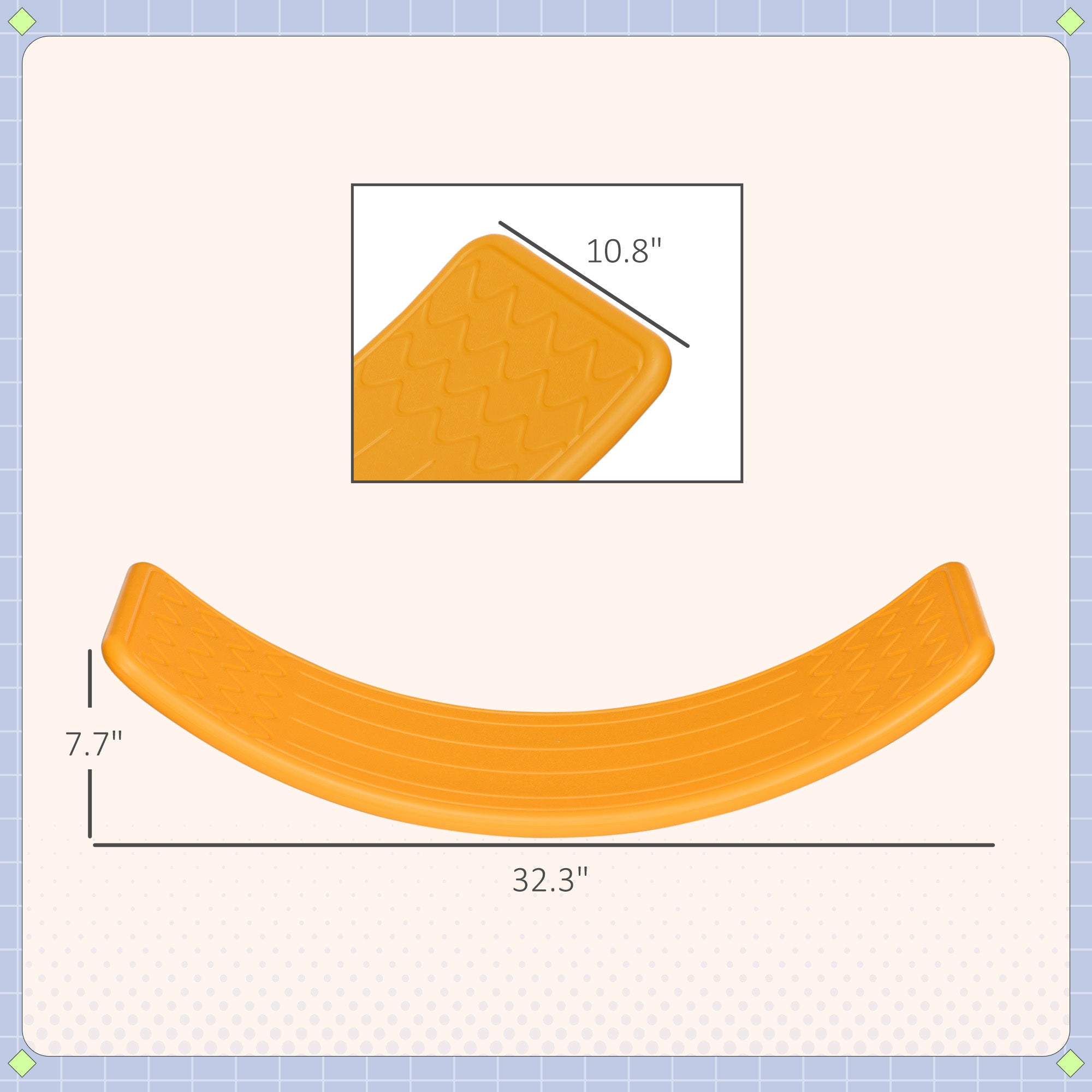 Qaba Kids 32" Balance Board, Wobble Board for Kids / Toddlers, Curvy Rocker Board, Preschool Learning Montessori Waldorf Toy for Ages 3-6 Years Old, Orange