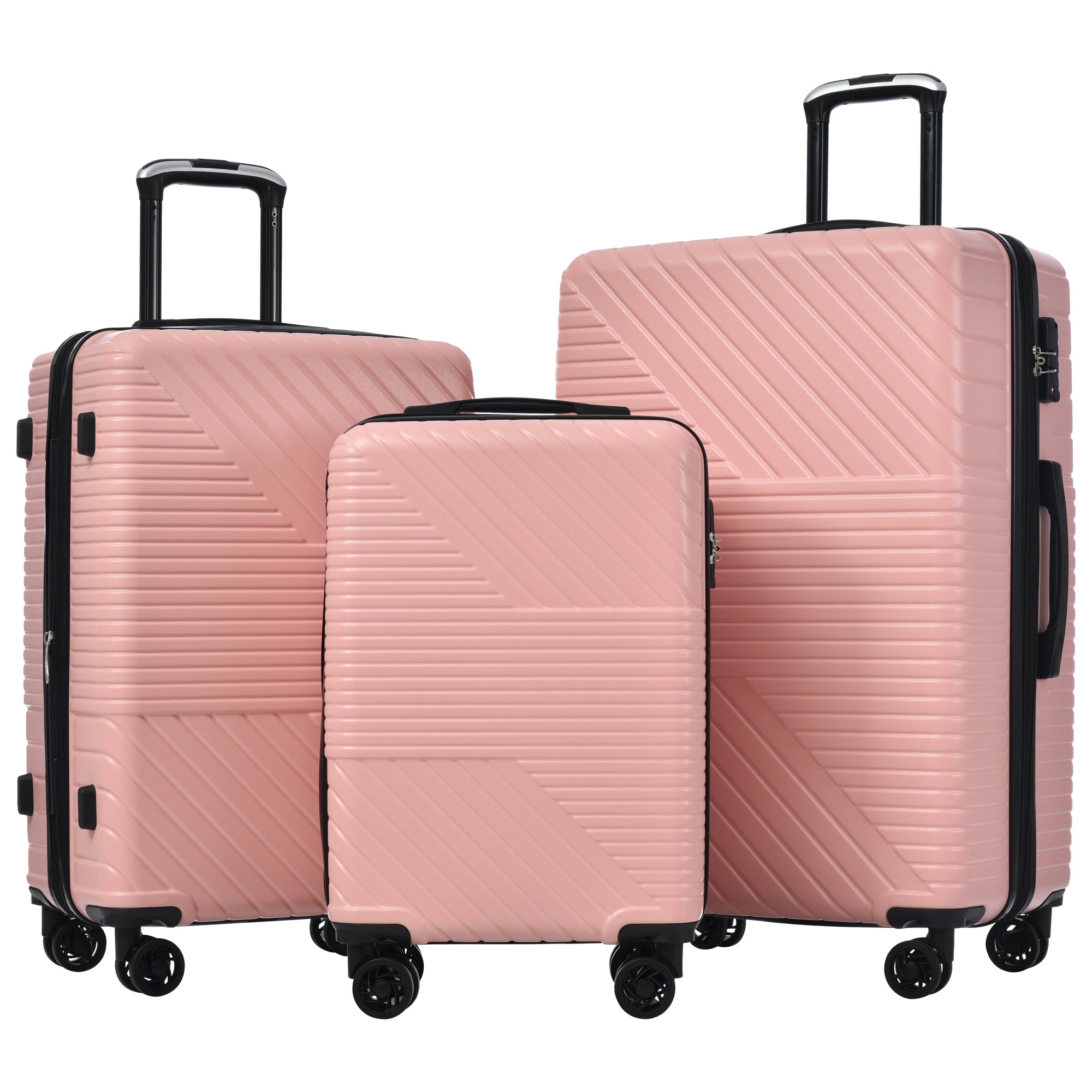 Hardshell Luggage Sets 3 Piece double spinner 8 wheels Suitcase with TSA Lock Lightweight 20''24''28''