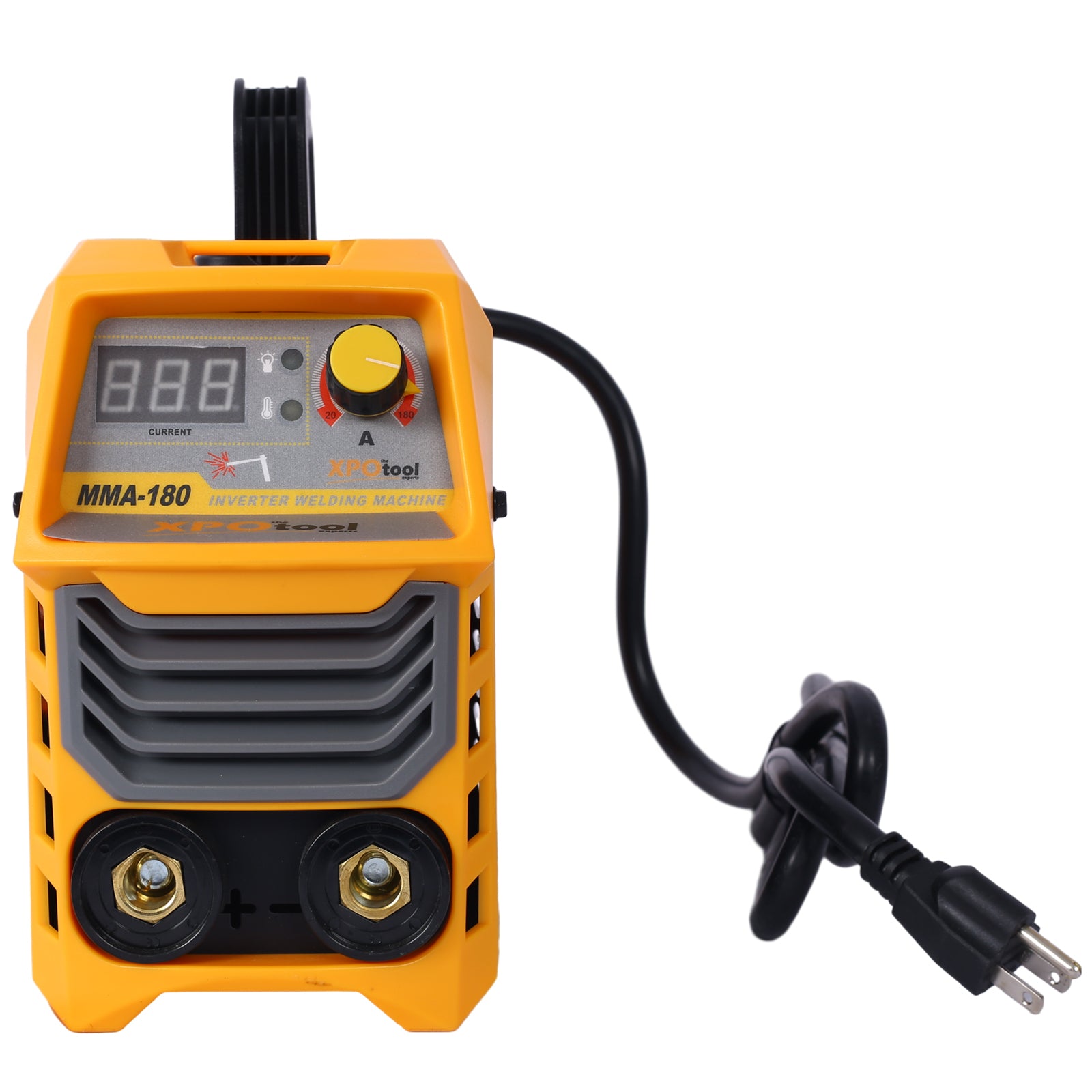 110/220V MMA Welder, 180A Stick ARC Welding Machine IGBT Inverter Digital Display LCD Hot Start Welder with Electrode Holder, Work Clamp, Input Power Adapter Cable Dual Voltage DC