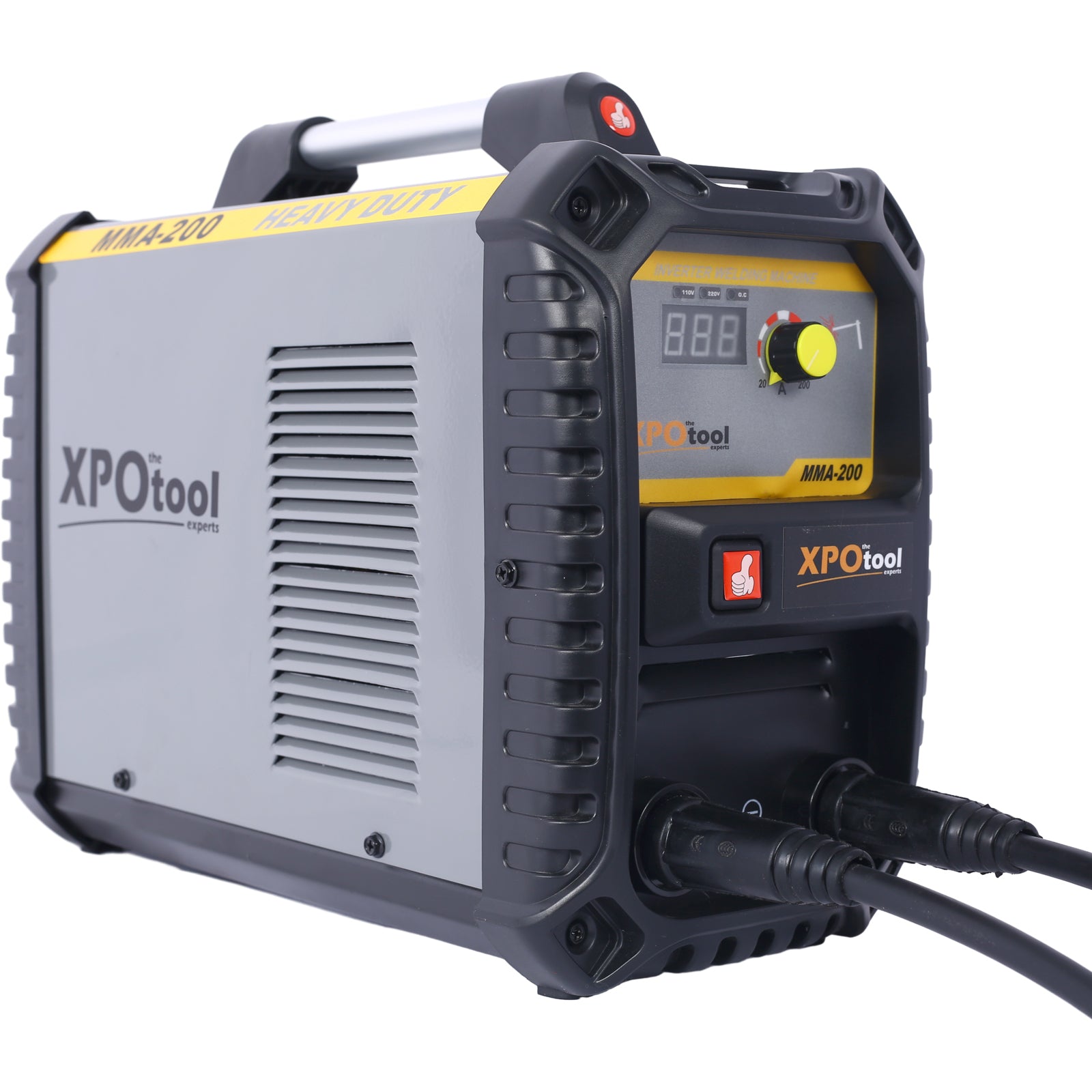 110/220V MMA Welder, 200A Stick ARC Welding Machine IGBT Inverter Digital Display LCD Hot Start Welder with Electrode Holder, Work Clamp, Input Power Adapter Cable Dual Voltage DC