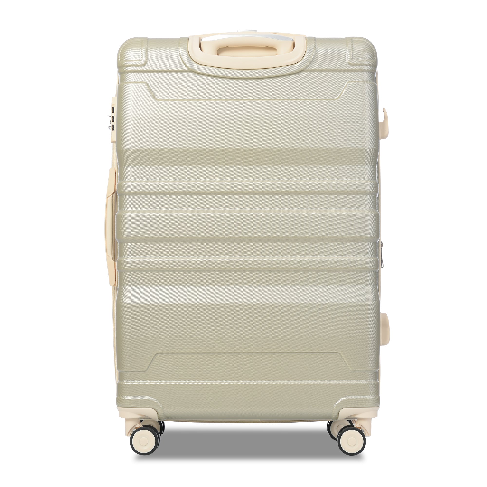 Luggage Sets New Model Expandable ABS Hardshell 3pcs Clearance Luggage Hardside Lightweight Durable Suitcase sets Spinner Wheels Suitcase with TSA Lock 20''24''28''(Golden Green and Beige)