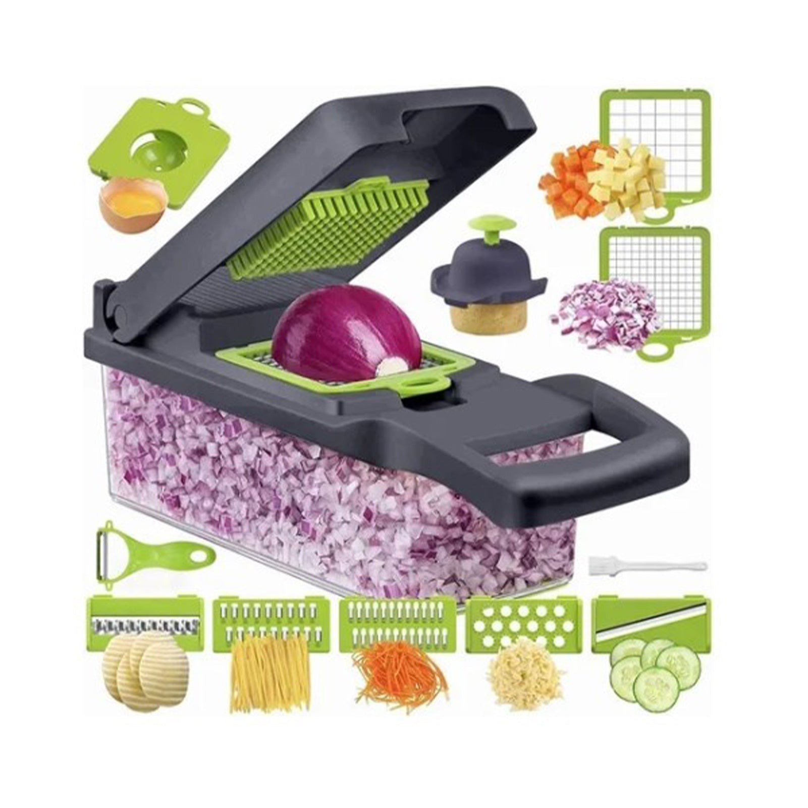 15PCS Multifunctional Food Chopper Vegetable Dicer Cutter for Home Kitchen Supplies