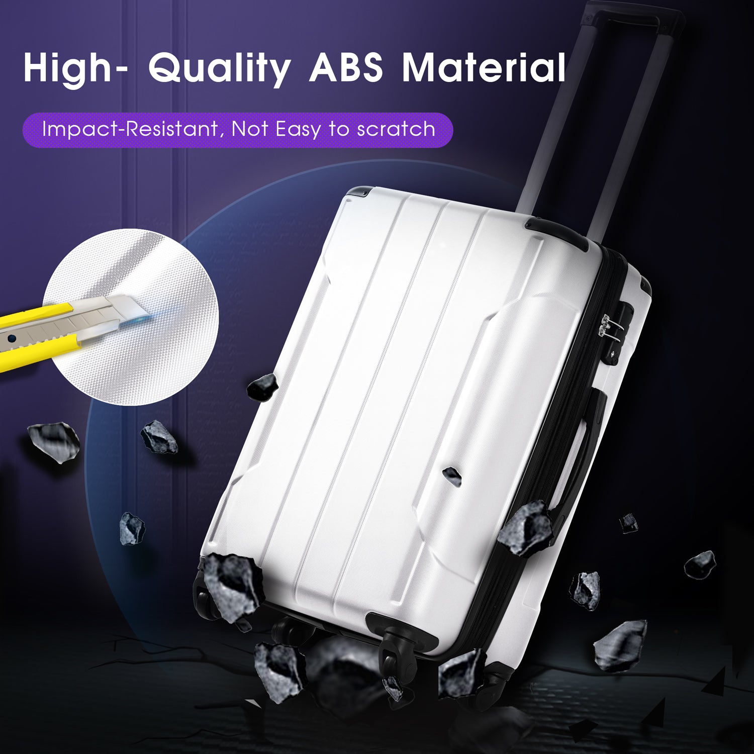 Hardshell Luggage Spinner Suitcase with TSA Lock Lightweight Expandable 24'' (Single Luggage)