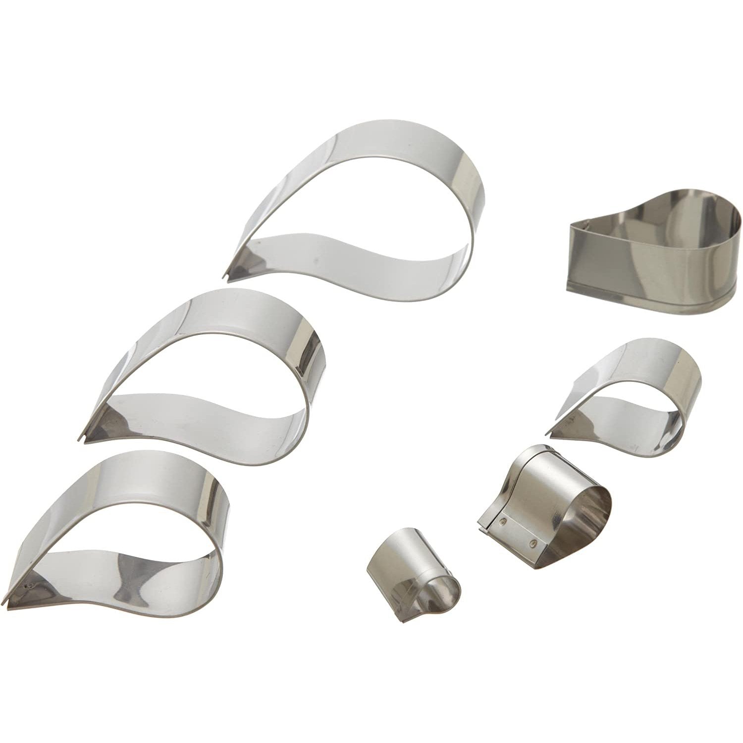 Ateco Fluted Edge Tear Drop Cutters in Graduated Sizes, Stainless Steel, 5 Pc Set