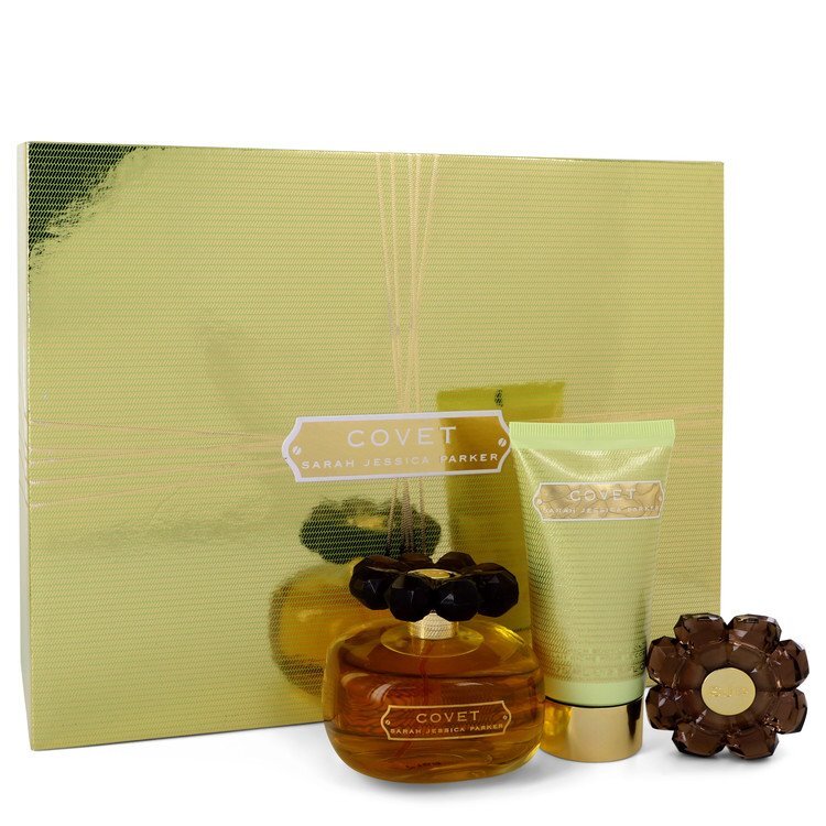 Covet by Sarah Jessica Parker Gift Set - 3.4 oz Eau De Parfum Spray + 2.5 oz Body Loiton + Perfume Compact Women
