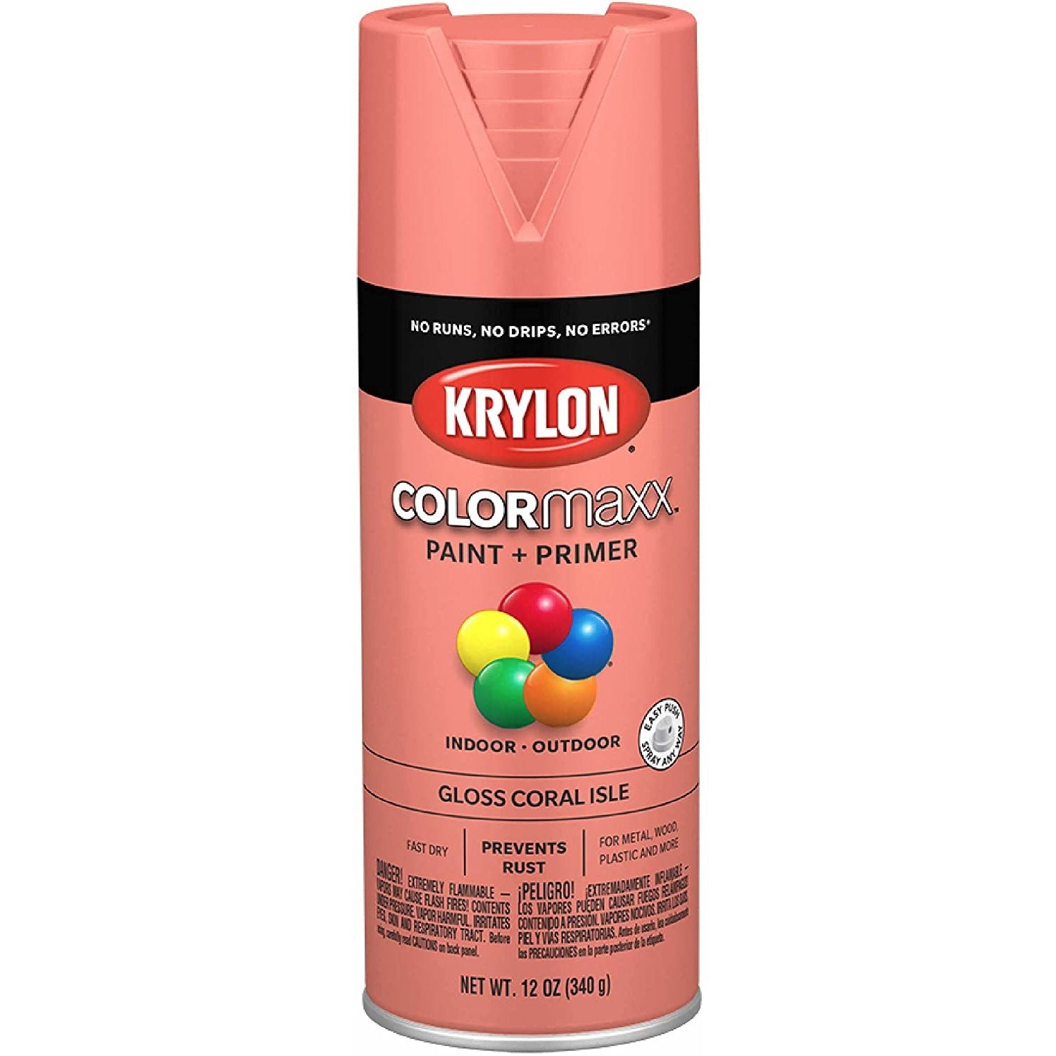 Krylon K05525007 COLORmaxx Spray Paint and Primer for Indoor/Outdoor Use, Gloss Ivy Leaf Green