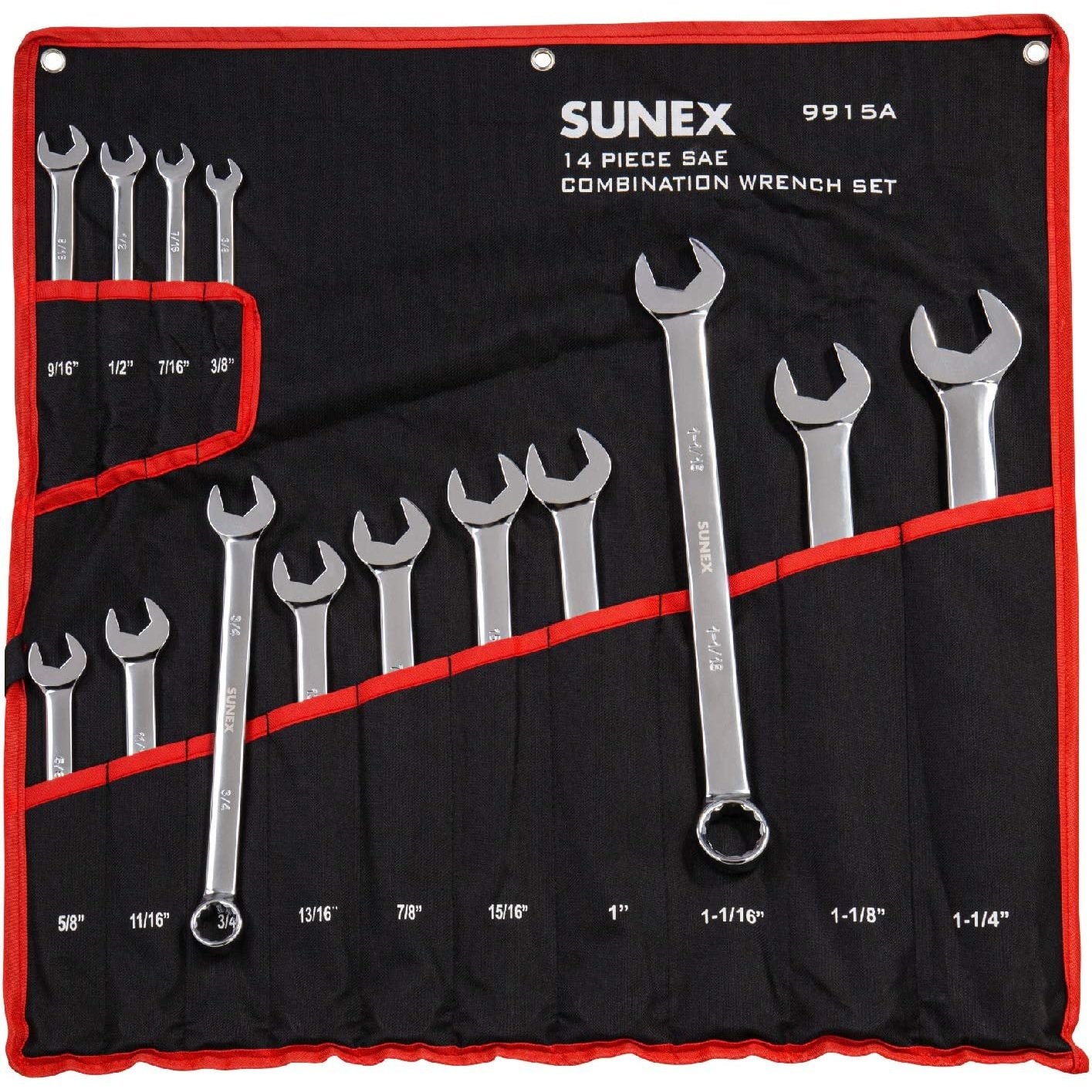 Sunex 9937 6 Pc. Super Jumbo Ratcheting Wrench Set Includes Roll-Case